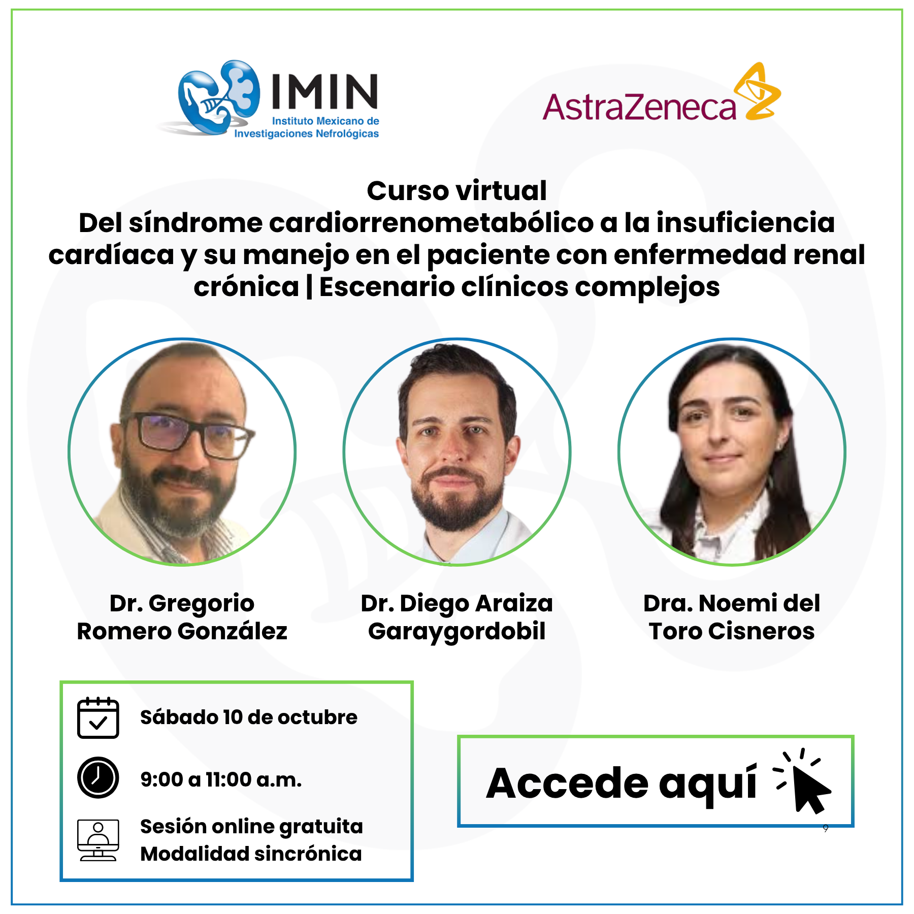 Curso virtual | Del síndrome cardiorrenometabólico a la insuficiencia cardíaca y su manejo en el paciente con enfermedad renal crónica | Escenario clínicos complejos